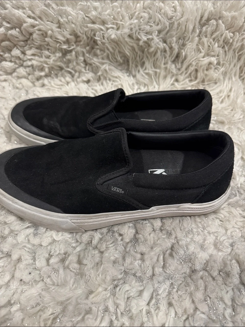 Vans Black Suede Slip-On Loafers